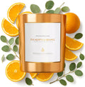 Eucalyptus Orange Wood Wick Candles | Soy Scented Candles for Home | Gifts for Women and Men | Home Fragrance | Aromatherapy | Shelf Decor, Bathroom Freshener | 8Oz, 45 Hour Burn